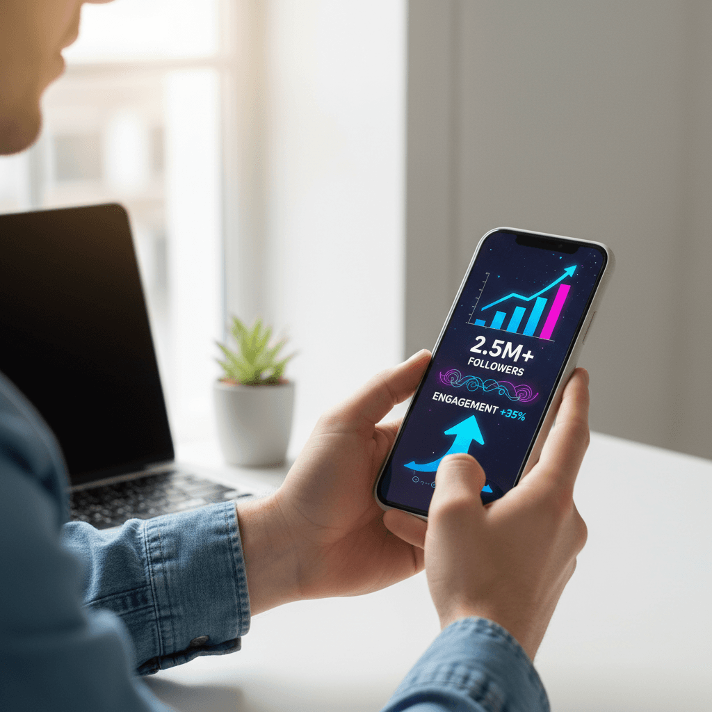 Smartphone screen showing automated email campaign analytics